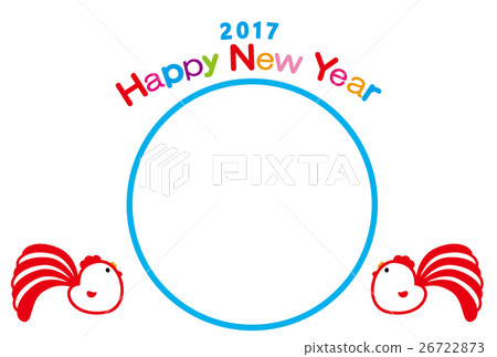 Photo frame New Year's card 2017 HappyNewYear Chicken couple Rooster year 26722873