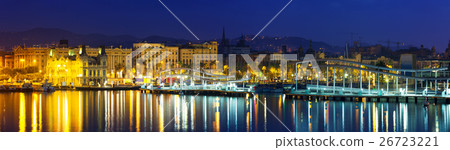panoramic view of Port Vell during morning. Barcelona 26723221