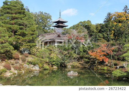 Five-story pagoda and garden of Ninna-ji Temple, world heritage Five-story pagoda and garden of Ninna-ji Temple, world heritage 26723422