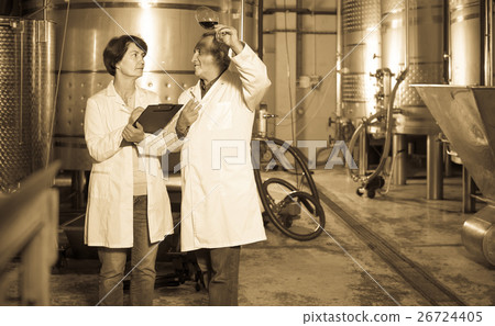 Expert and wine maker estimate quality of red wine in wineglass Expert and wine maker estimate quality of red wine in wineglass 26724405