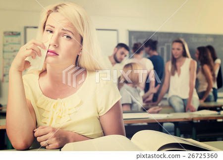 Lonely sad student in the classroom 26725360