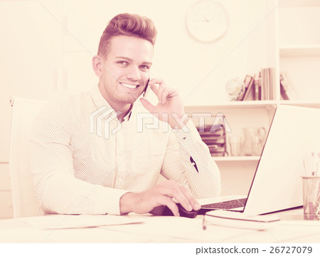 Man having mobile conversation 26727079
