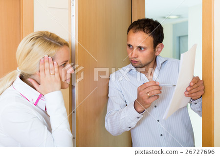 Collector getting the arrears from woman 26727696