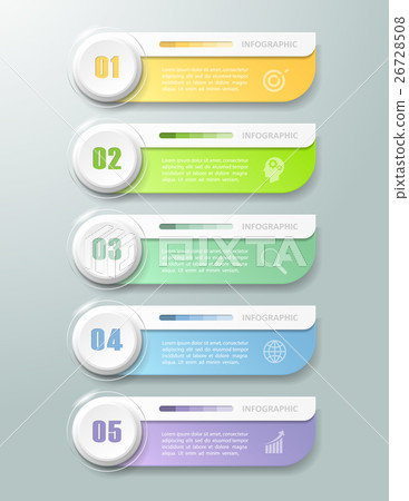 Abstract 3d infographic 5 options,   26728508