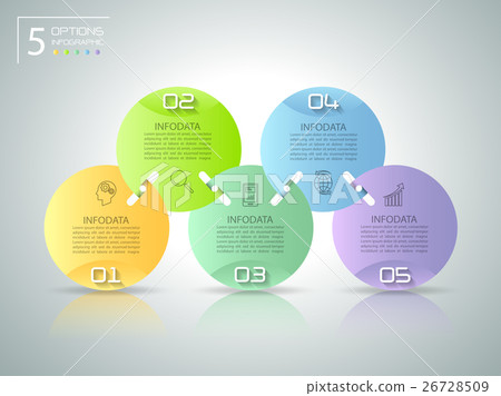 Abstract 3d infographic 5 options, Abstract 3d infographic 5 options, 26728509
