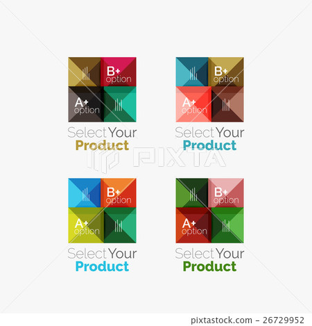 Set of abstract square interface menu navigation - Stock Illustration ...