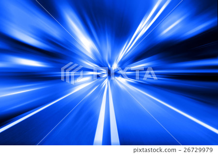 speed motion on night road speed motion on night road 26729979