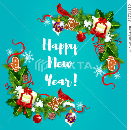 Happy New Year vector poster 26731110