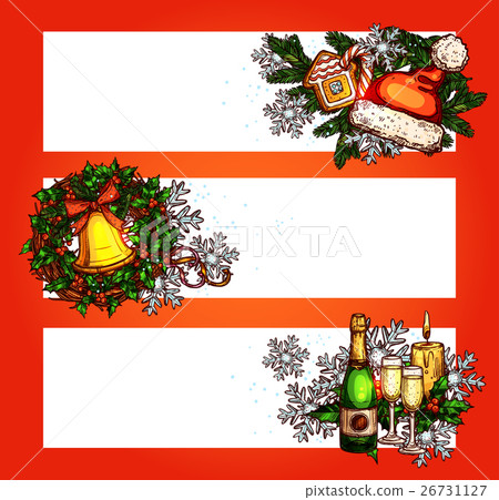 Christmas winter holidays banner with copy space Christmas winter holidays banner with copy space 26731127
