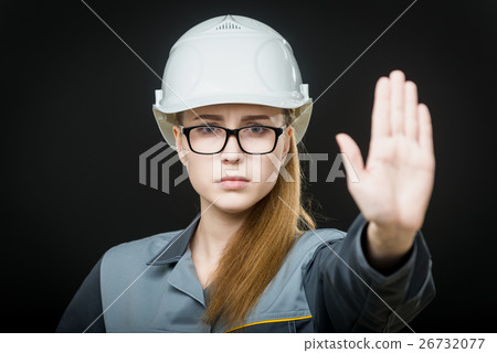 portrait of a female worker portrait of a female worker 26732077