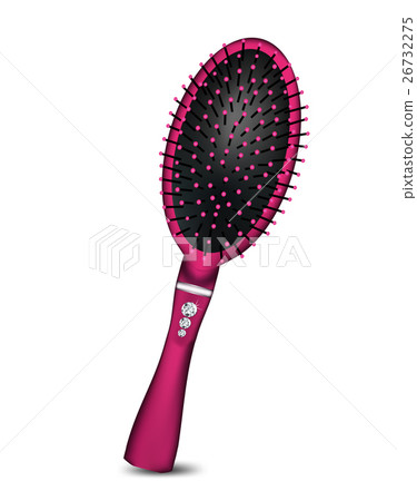 Hair brush with a pink handle. Vector Hair brush with a pink handle. Vector 26732275