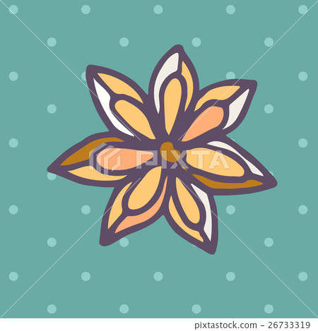 Flat Icon of star anise 26733319