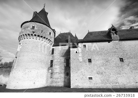 French castle, black and white 26733918