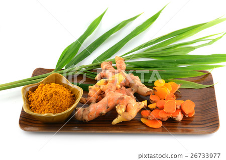 Turmeric roots and powder Turmeric roots and powder 26733977