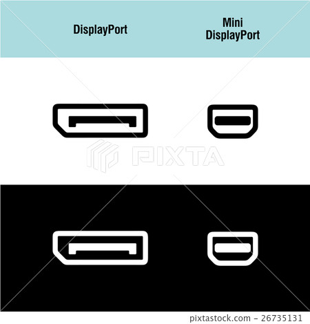 DisplayPort and Mini DisplayPort icons 26735131