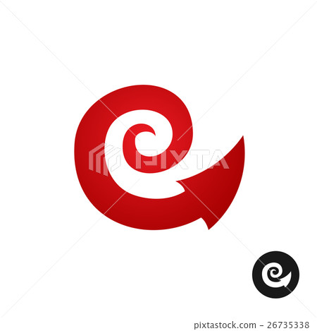 Spiral tribal element symbol with arrow head tail 26735338
