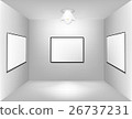Large empty room with a advertising board 26737231