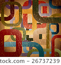 Abstract grunge square on brown background. Vector 26737239