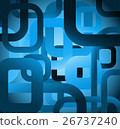 Abstract tile grunge square on blue background 26737240