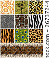 Set seamless patterns animals. Vector 26737244