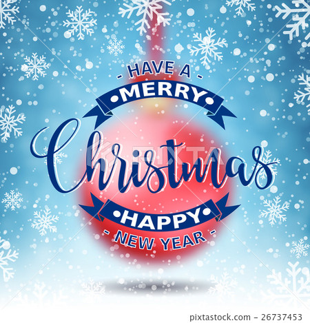 Red Christmas ball with ribbon and a bow Red Christmas ball with ribbon and a bow 26737453