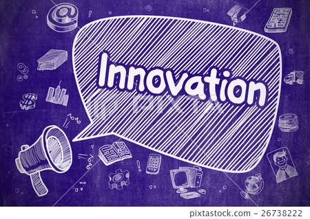 Innovation - Doodle Illustration on Blue Innovation - Doodle Illustration on Blue 26738222