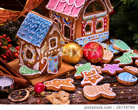 Village of gingerbread houses. Village of gingerbread houses. 26739789