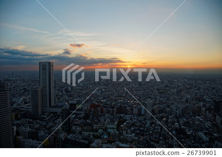 城市日落 26739901