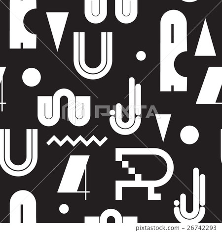 Geometric lettering seamless colored pattern 26742293