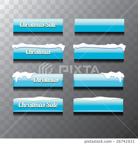 Christmas vector blue glossy glass buttons set Christmas vector blue glossy glass buttons set 26742831