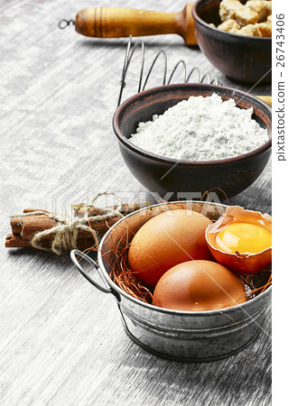 Eggs and wheat flour Eggs and wheat flour 26743406