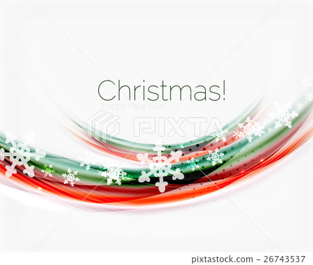 Snowflakes on wave line, Christmas and New Year Snowflakes on wave line, Christmas and New Year 26743537