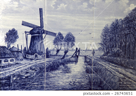 Tiles painted in Marken Island, Netherlands 26743651