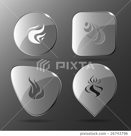 4 images of unique abstract forms.Glass buttons.  26743796