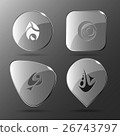 4 images of unique abstract forms.Glass buttons. 26743797
