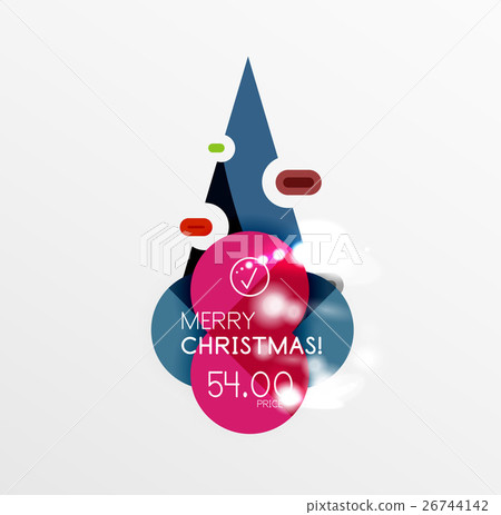 Round Christmas sale stickers with winter holiday 26744142