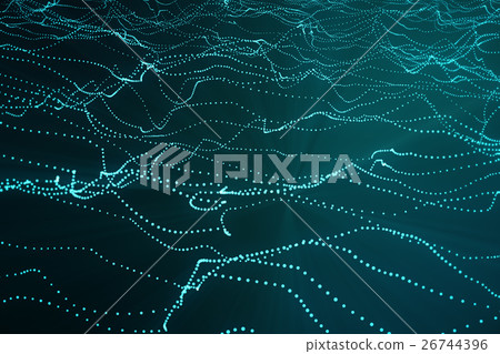 3d rendering abstract polygonal wave background 26744396