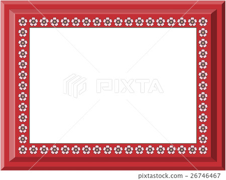 Japanese style ceremonial image, cherry blossom pattern in madder color, transparent 26746467