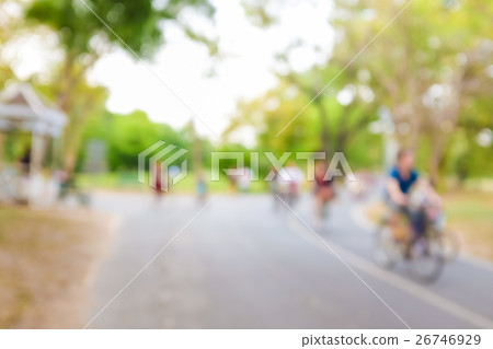 Blurred green background of people activities 26746929