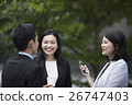 Asian Business people talking outside. 26747403