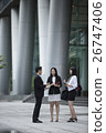 Asian Business people talking outside. 26747406