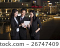 Chinese Business team in city at night. 26747409