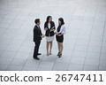 Elevated view of 3 Asian Business people. 26747411