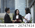 Asian Business people talking outside. 26747414