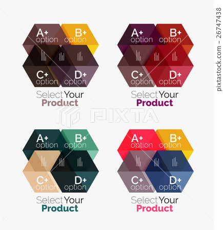 Set of business hexagon layouts with text and 26747438