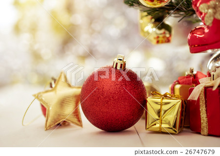 christmas decoration on table background. 26747679