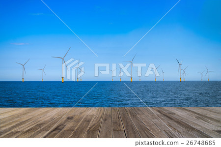 Offshore Wind Turbine in a Wind farm Offshore Wind Turbine in a Wind farm 26748685