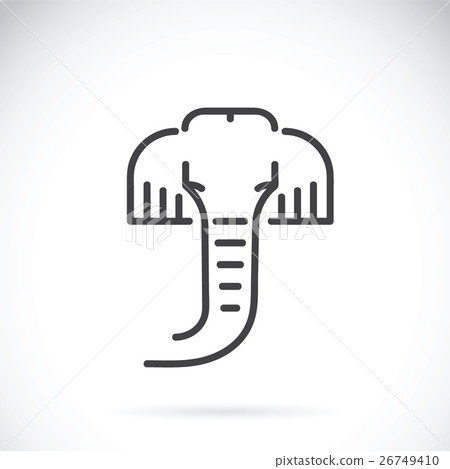 Vector of a elephant head on a white background. - Stock Illustration ...