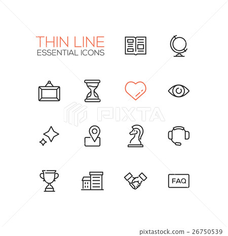 Business - Thin Single Line Icons Set 26750539
