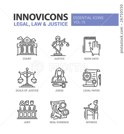 Law and Justice - flat design icons set Law and Justice - flat design icons set 26750550